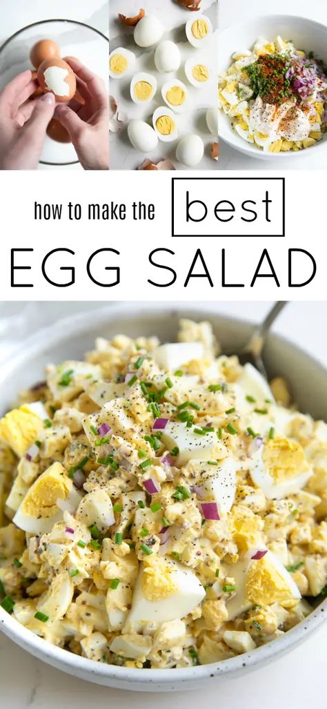 Egg Salad Side Dish, Spicy Egg Salad Sandwich, How To Make Salad Recipes, The Best Egg Salad, Egg Salad Recipe Easy, Salad Macaroni, Best Egg Salad Recipe, Spoon Salad, Salad Quinoa