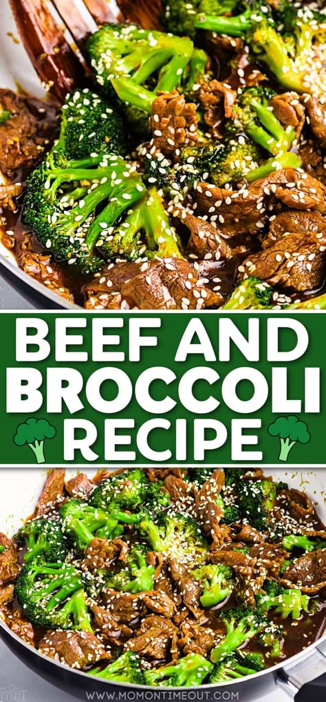 This Beef and Broccoli recipe is easy and delicious! The perfect weeknight dinner that's ready to be enjoyed in under 30 minutes! Made in one skillet with big, bold flavors, this Beef and Broccoli stir fry is so much better than takeout! // Mom On Timeout Beef And Broccoli Sauce, Beef With Broccoli Recipe, Steak Stirfry Recipes, Beef Broccoli Stir Fry, Beef And Broccoli Recipe, Steak And Broccoli, Easy Beef And Broccoli, Small Town Woman, Beef Stir Fry Recipes