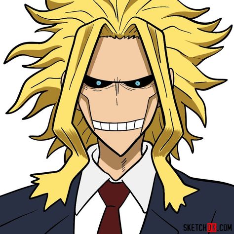 How to draw All Might’s face All Might Face, Anime Easy Drawing, Easy Drawing Guides, Naruto Sketch Drawing, Drawing Guides, Naruto Sketch, Manga Drawing Tutorials, Drawing Heads, Drawing Wallpaper