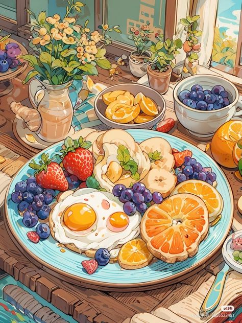 Cozy Town, 귀여운 음식 그림, Illustration Manga, Foodie Art, Food Sketch, Food Artwork, Food Illustration Art, Cute Food Drawings, Cute Food Art