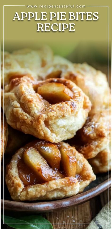 These Apple Pie Bites are the perfect combination of flaky, buttery crescent rolls and sweet, spiced apples. With a sprinkle of brown sugar, apple pie spice, and a handful of crunchy pecans, these little treats are the ultimate dessert. They're easy to make and perfect for any occasion! Serve them warm with vanilla ice cream or drizzled with caramel syrup for an extra indulgence. #ApplePieBites #CrescentRollDessert #AppleDessert #EasyBites #FallDesserts #PartyTreats #CinnamonApples Caramel Apple Pie Recipe Easy, Apple Pie Bites With Crescent Rolls, Apple Pie Truffles, Apple Appetizers For Party, Simple Apple Desserts, Apple Crescent Roll Dessert, Apple Pie Crescent Rolls, Apple Appetizers, Apple Pie Bites Recipe