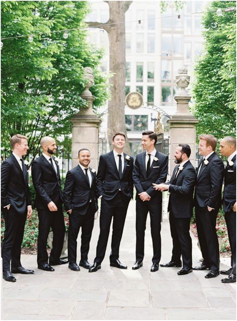 Black Suit Black Tie Wedding, Black Suit And Tie Wedding, Groom And Groomsmen Black Suit, Black Suit Wedding Party, Grooms Black Suit, Groomsman Black Suits, Black Suit Groom And Groomsmen, Groomsmen Attire Black Suit, Black Suits Groomsmen