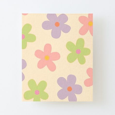 Pastel Flowers by sarahgloria | Redbubble Flower Easy Painting Simple, Simple And Cute Painting Ideas, Cute Simple Flower Paintings, Cute Pastel Paintings, Easy Flowers Paintings, Cute Flower Painting Ideas, Easy Painting Ideas On Canvas Aesthetic Flowers, Easy Painting Ideas Flowers, Easy Pastel Paintings