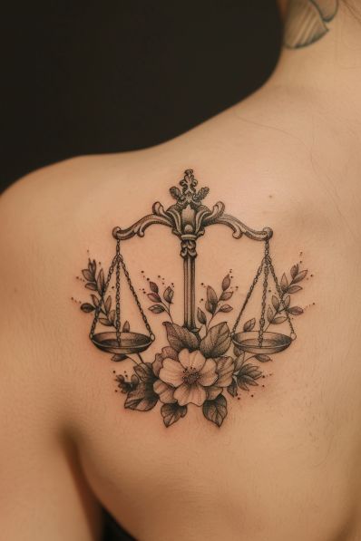 22+ Libra Tattoo Ideas To Inspire You Creative Libra Tattoo, Justice Tattoo For Women, Legal Tattoo, Libra Tattoo Ideas For Women, Scales Of Justice Tattoo, Libra Scale Tattoo, Libra Tattoo Ideas, Libra Tattoos, Law Tattoo