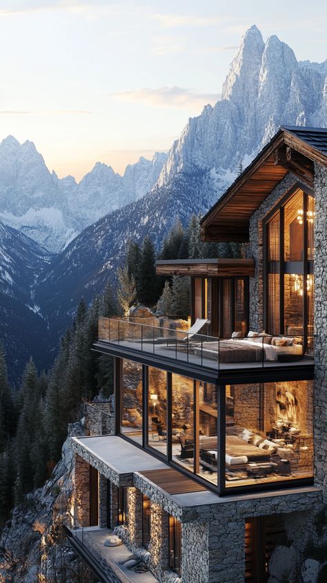 "Lookout Lodge: The Perfect Mountain Retreat" Modern Ski Lodge Exterior, Mountain Chalet Exterior, Ski Lodge Exterior, Mountain Lodge House Plans, Modern Ski Lodge, Chalet Exterior, Lodge Exterior, Lodge House Plans, House In The Mountains