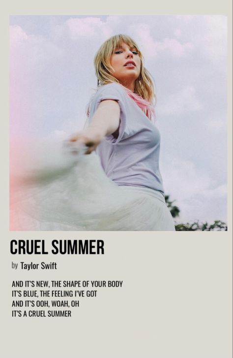 Cruel Summer Taylor Swift Polaroid Poster, Cruel Summer Polaroid Poster, Taylor Swift Cruel Summer Poster, Cruel Summer Aesthetic, Taylor Swift Song Poster, Taylor Swift Song Polaroid, Cruel Summer Taylor Swift, Selena Gomez Poster, Taylor Swift Cruel Summer