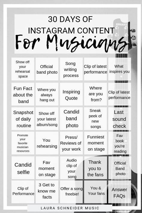 Content Calendar For Musicians, Content Ideas For Musicians, Band Promotion Ideas, Musician Social Media, Instagram Music Post Ideas, Music Marketing Ideas, Music Template Instagram, Musician Social Media Content, Social Media For Musicians