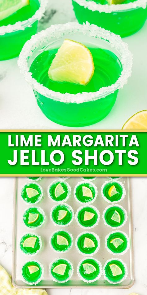 Lime Margarita Jello Shots pin collage Margarita Shots, Lime Jello Shots, Tequila Jello Shots, Margarita Jello, Margarita Jello Shots, Halloween Jello Shots, Margarita Tequila, Best Margarita, Mommy Juice