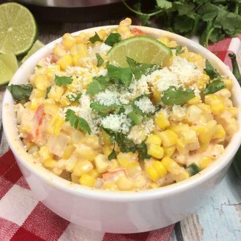 Instant Pot Mexican Street Corn that can be made any time of the year. Use frozen corn you cut off the cob in the summer months. Delicious authentic flavors make this my favorite side dish. Diy Copper Decor, Instant Pot Mexican, Easter Mason Jars, Mexican Street Corn, Street Corn, Mexican Street, Frozen Corn, Favorite Side Dish, Summer Months