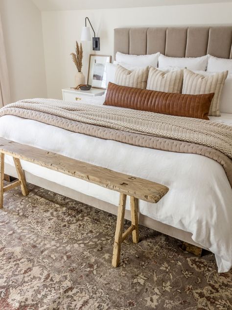 Earthy Neutral Guest Bedroom – One Room Challenge – Week 6 - Hamilton Park Home Bedding Refresh, Neutral Guest Bedroom, Modern Guest Bedroom, Guest Bedroom Ideas, Small Guest Bedroom, Guest Bedroom Design, Neutral Bedroom Decor, Earthy Bedroom, Bedroom Reveal