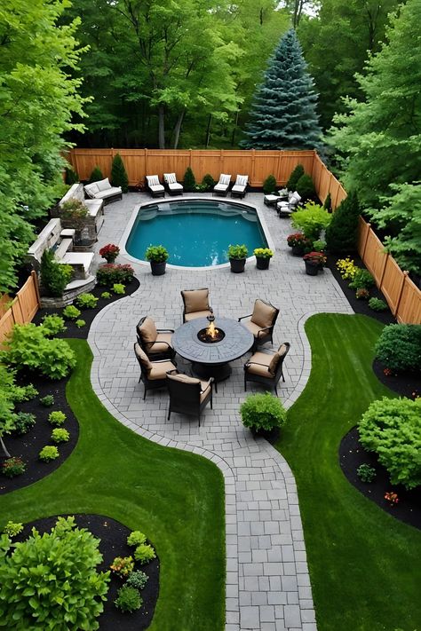 Large Backyard Ideas Layout With Pool, Large Patio Ideas Layout, Large Backyard Ideas Layout, Patio Designs And Ideas Layout, Backyard Patio Designs Layout, Family Backyard Layout, Home Backyard Ideas, Backyard Layout Ideas, Backyard Entertainment