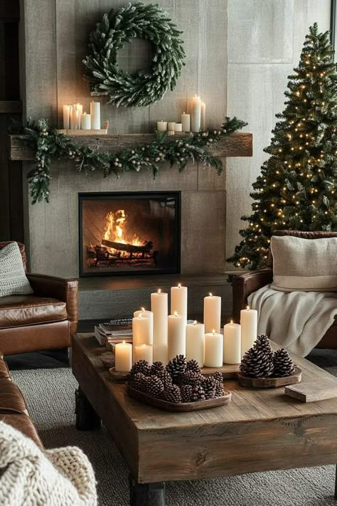 Xmas Interior Decor, Modern Cabin Christmas Decor, Modern Cozy Christmas Decor, Nordic Christmas Decor Ideas, Arhaus Christmas Decor, Neutral Xmas Decor, Elegant Christmas Aesthetic, Christmas Moodboard Aesthetic, Sophisticated Christmas Decor