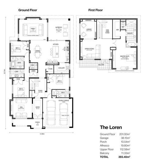 Nz Homes, Property Layout, Double Storey House Plans, Best Home Plans, Double Story House, Loft Floor, Double Storey House, Nice Homes, Sims 4 House Plans