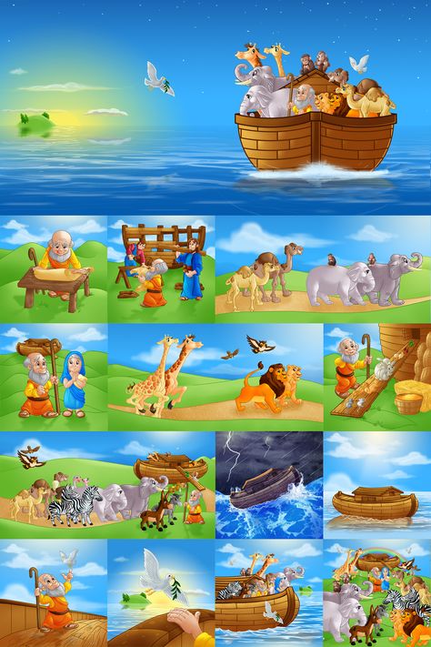 Noah Ark Animals Printable, Noah's Ark Story, Noah Story, Noah And The Ark, Noah's Ark Bible, Noah Ark, Noahs Ark Animals, Felt Board Stories, Bible School Crafts