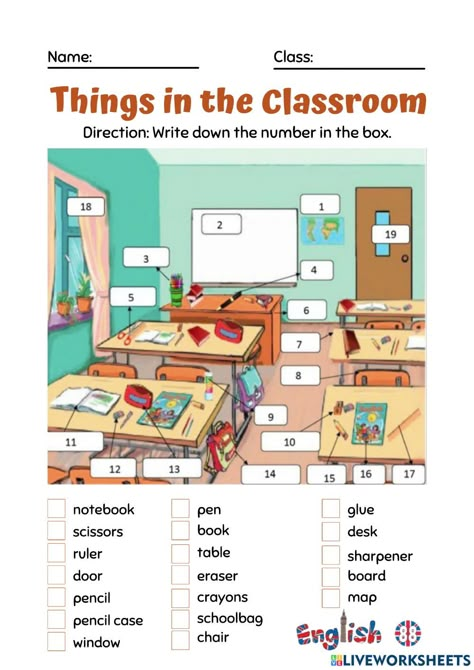 Things In The Classroom Flashcards, Things In School Worksheets, Classroom Students Pictures, Classroom Things Worksheet, Things In Classroom Worksheet, Classroom Language For Students, Things In The Classroom Worksheet, School Things Worksheet For Kids, My Classroom Worksheets