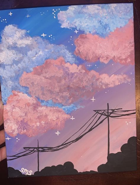 Cotton Candy Sky Quotes, Cotton Candy Painting, Cotton Candy Art Food, Cotton Candy Skies Aesthetic, Cotton Candy Sky Painting, Pink Clouds Painting, Sky Vibes, Crib Ideas, Scrape Painting