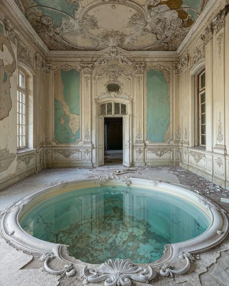 Italian Princess Aesthetic, Rome Statues, Malfoy Manor, Roman Bath House, Statues Art, Aesthetic Dream, Castle Aesthetic, Architectural Model, Classic Bedroom