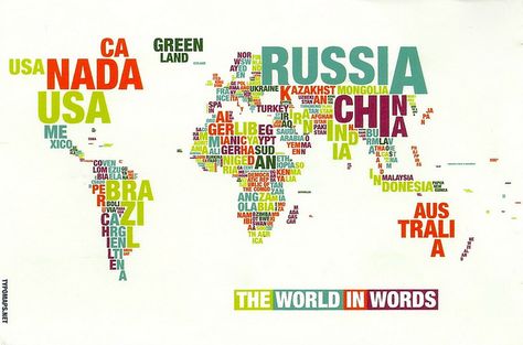 the world in words Word Drawings, Word Map, Bizarre Facts, Map Of The World, Country Names, Map Globe, Word Play, Mongolia, Coven