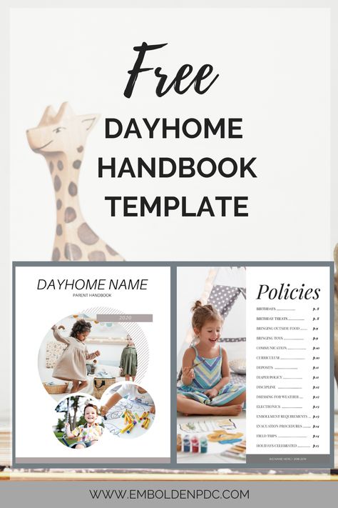 Take your dayhome handbook to the next level with these gorgeous Canva templates. Parent Handbook Template, Free Canva Templates, Parent Handbook, Home Daycare, Copy And Paste, Child Care, All About Me!, Canva Templates, Educational Activities