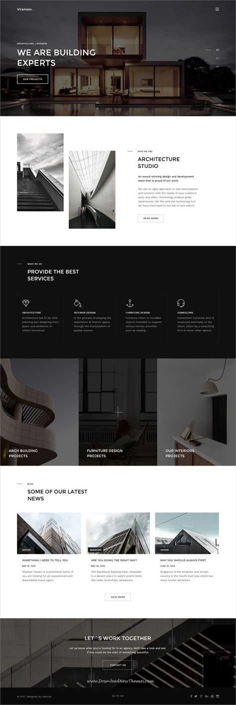 Viramain is clean and modern design #PSD template for minimal #architecture studio website with 8 layered PSD pages download now.. Architecture Website Design, Elegant Web Design, Luxury Web Design, Portfolio D'architecture, Architecture Websites, Architecture Website, Minimal Website Design, Architecture Portfolio Layout, 포트폴리오 레이아웃