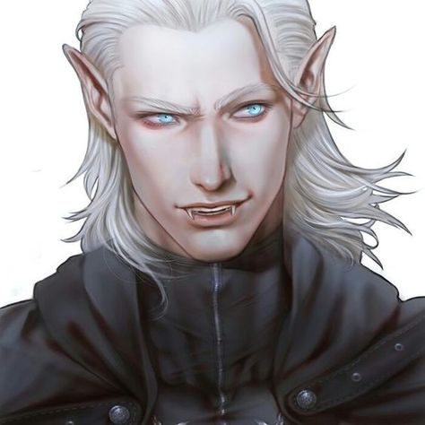 4dcdc41e40d805b9d0409282d09739a3 Male Vampire, Vampire Drawings, Long White Hair, Heroic Fantasy, Vampire Art, Fantasy Male, Wow Art, Character Design Male, Art Anime