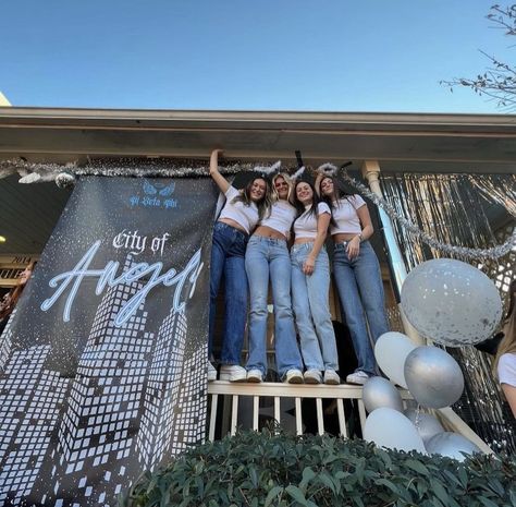 Airline Bid Day Theme, City Of Angels Bid Day, Sorority Themes, Recruitment Themes, Sorority Ideas, Bid Day Themes, Pi Phi, City Of Angels, Bid Day