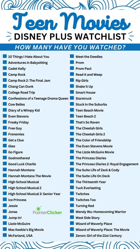 From classics like The Lion King and Aladdin to newer favorites like Moana and Encanto, these 62 Disney Plus movies are sure to entertain your teen. #DisneyPlus #Disney #Movies Movies To Watch At A Birthday Party, Magic Movies To Watch, Recent Movies To Watch, Series To Watch On Disney +, Disney Halloween Watch List, Hulu Watch List, Disney Plus Watch List Series, Best Disney Plus Movies, Teen Movies On Disney Plus