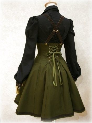 Moda Steampunk, Corset Lacing, Steampunk Dress, Steampunk Costume, Steampunk Clothing, Skirt Maxi, Steampunk Style, Steampunk Fashion, Fantasy Fashion