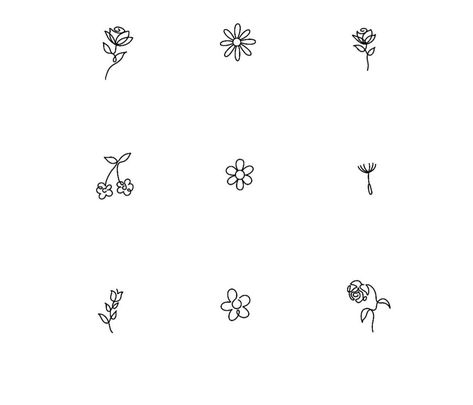 Tiny Flowers Tattoo, Three Flowers Tattoo, Tiny Flower Tattoo, Flower Outline Tattoo, Small Daisy Tattoo, November Vibes, Tiny Flower Tattoos, Flower Reference, Flower Tat