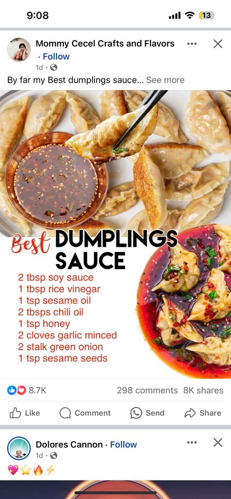 Chili Oil Dumplings, Dumpling Dipping Sauce, Dumpling Sauce, Best Dumplings, Chili Oil, Rice Vinegar, Sesame Seeds, Green Onions, Recipe Of The Day