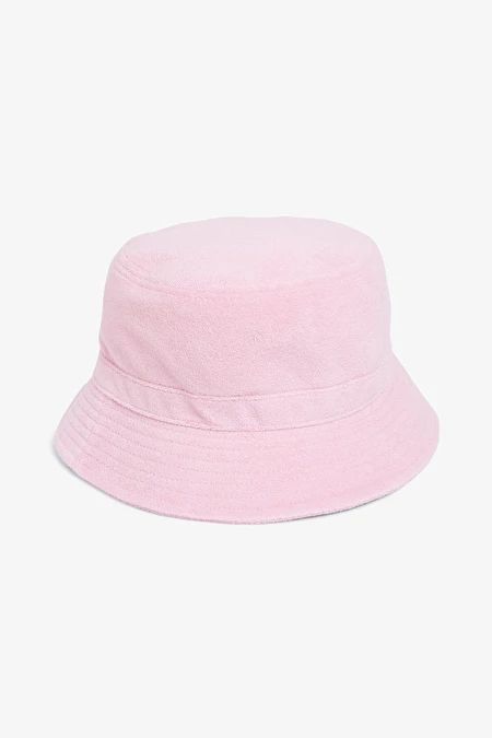 Towelling bucket hat - Pink - Hats - Monki BE Pink Hats, Hats Knitted, Beret Hats, Knitted Hood, Pink Hat, Beret Hat, Winter Essentials, Ring Set, Mary Janes