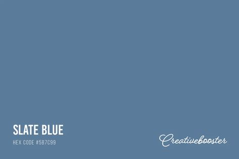 All About Color Slate Blue (Codes, Meaning and Pairings) – CreativeBooster Slate Blue Pantone, Slate Blue Outfit, Slate Blue Color Palette, Slate Blue Nails, Blue Color Names, Codes Meaning, Blue Gray Hair, Blue Hex Code, Slate Blue Dresses