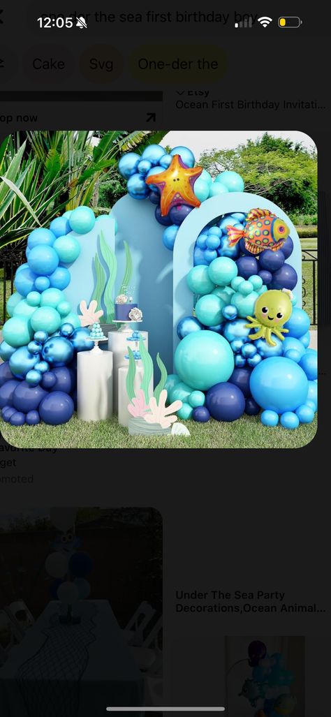 Under The Sea Arch, Under The Sea Balloon Backdrop, Underwater Birthday Theme Sea Decoration, Ballon Arch Under The Sea, Ocean Birthday Theme, Sea Backdrop Ocean Themes, Ocean Birthday, Sea World, Under The Sea