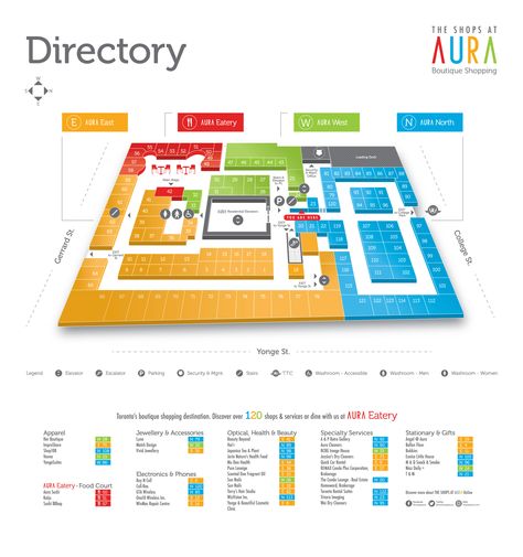 Our map illustration for The Shops at AURA. Building Map Design, Wayfinding Map, Map Signage, Airport Map, Building Map, Interior Design Renderings, Wayfinding Design, City Layout, Supermarket Design