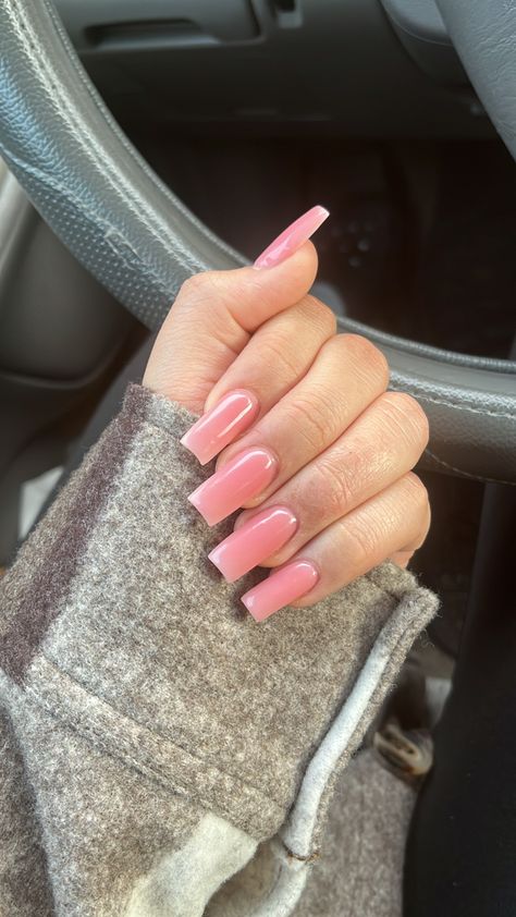 Nails Tapered Square, Sqaure Nails, Rose Pink Nails, Tapered Square Nails, Light Pink Nails, Gel Acrylic Nails, Tapered Square, Simple Acrylic Nails, Short Square Acrylic Nails