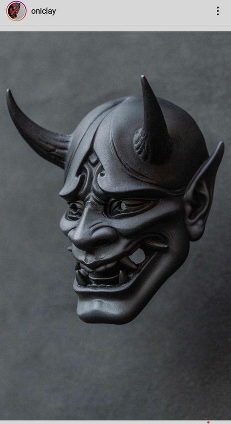 Hannya Mask Side View, Hana Masks Tattoo, Hennya Mask, Forehead Piercing, Oni Mask Tattoo Design Ideas, Oni Mask Tattoo Design, Mascara Hannya, Hanya Mask Tattoo, Hannya Maske