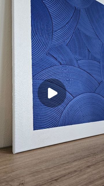 Canvas Painting With Texture, Blue And White Canvas Painting Diy Art, Blue Textured Art, Diy Artwork For Bedroom, Texture Paint Design, Textured Canvas Art Ideas, Textured Art Ideas, Texture Painting Ideas, Blue Painting Ideas