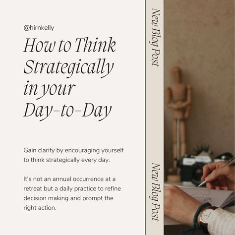 Thinking strategically is a daily practice that can be applied anywhere in life to give you clarity and direction when singular questions feel disjointed or you're just not sure what the right next step is. It can take you from, asking 'What do I do next?" to "What will get me closest to my goal?" You can be strategic in your home, your marriage, how you raise your kids, your work, and your career. Curious how to get started and gain more clarity in your life? Check out the link! How To Think Strategically, How To Be Strategic, How To Be Curious, Thinking Strategically, Body Improvement, True Roots, How To Think, Following Directions, Daily Practices