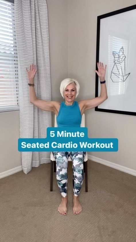 Seniors Workout, Seated Cardio, Chair Cardio, Chair Yoga For Seniors, Easy Workouts For Beginners, Chair Exercise, Senior Exercises, Easy Fitness, Gym Workout Guide