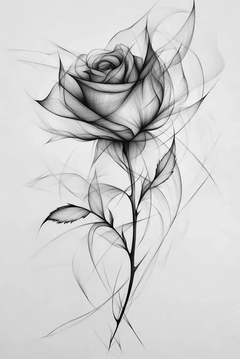 Tattoo idea: tattoo sketch Single rose with thorns. 3d tattoo symbo 2 Thorns With Roses Tattoo, Thorn And Rose Tattoo, X Ray Rose Tattoo, Thorny Rose Tattoo, Rose With Thorns Tattoo, 3 Roses Tattoo, X Ray Flower Tattoo, Rose Line Drawing, Rose With Thorns