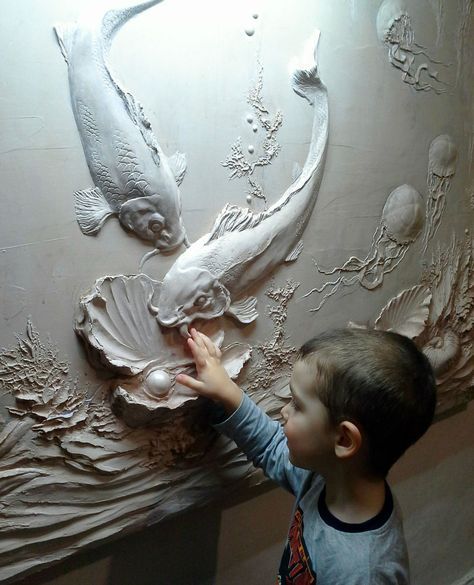 Drywall Art, Plaster Sculpture, Plaster Wall Art, Relief Sculpture, Plaster Art, Plaster Walls, Mural Art, Texture Painting, Wall Sculptures