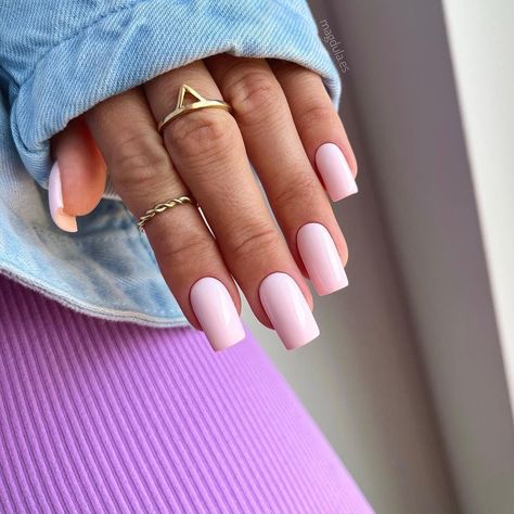 50 Fresh Nail Designs and Ideas to Inspire You Pink Clear Nails, Pale Pink Nails, Fresh Nail, Opal Nails, Baby Pink Nails, December Nails, Light Pink Nails, Square Nail Designs, Summer Manicure