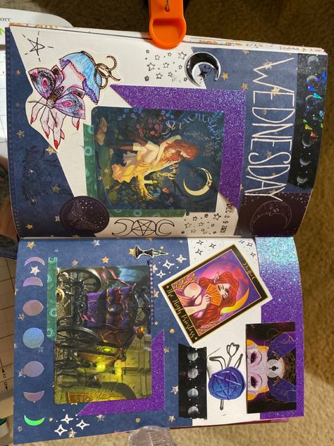 Fantasy Scrapbook Ideas, Witch Scrapbook Ideas, Witchy Scrapbook Ideas, Witchy Junk Journal Ideas, Witchy Scrapbook, Witch Scrapbook, Aesthetic Journals, Witchy Journal, Theme Journal