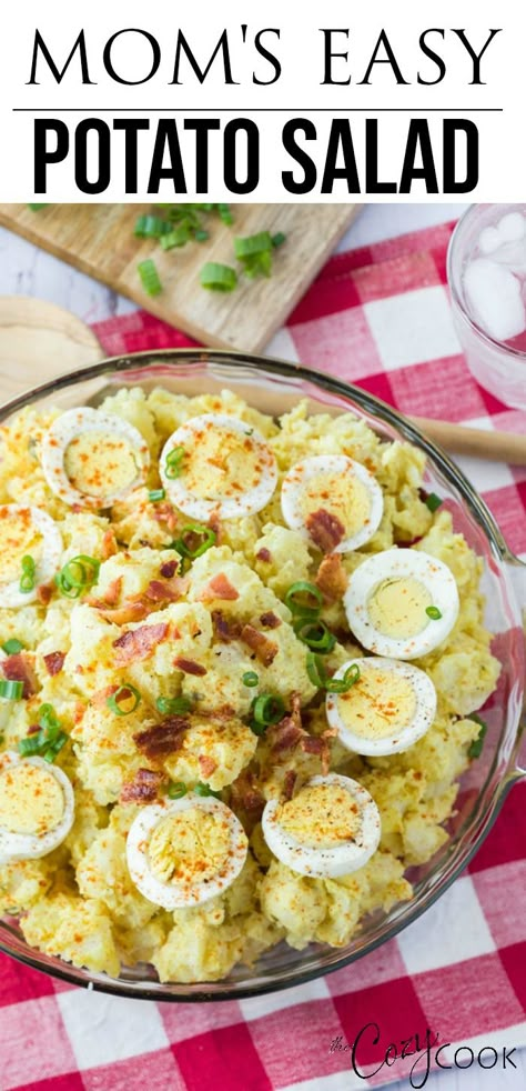 Homemade Potatoe Salad With Eggs, Easy Southern Potato Salad, Potato Salad With Bacon And Egg, What Goes With Potato Salad, Make Ahead Potato Salad, Potato Salad Recipes With Egg, Salad Cobb, Potato Salad With Bacon, Potato Salad With Apples