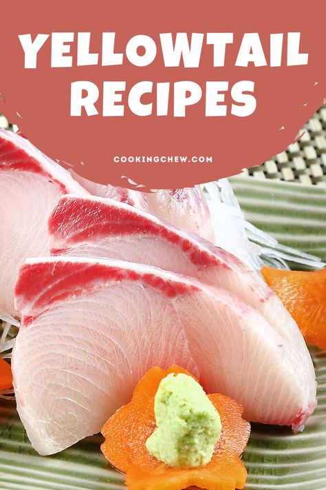 We present the best yellowtail recipes, including our top 5 favorites, helpful tips for using yellowtail fish, and the best places to find the freshest fish around. Yellow Tail Fish Recipe, Yellowtail Sashimi Recipe, Yellowtail Fish Recipes, Yellowtail Snapper Recipe, Yellowtail Recipe, Filet Recipes, Sashimi Recipe, Sushi Vinegar, Snapper Recipes