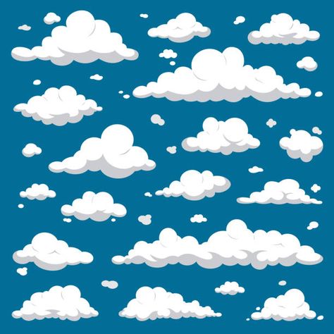 Photoshop Cloud, Sky Cartoon, Cloud Artwork, Balloon Logo, Dark Blue Sky, Cloud Illustration, Photoshop Brushes Free, Cartoon Clouds, Felt Crafts Patterns