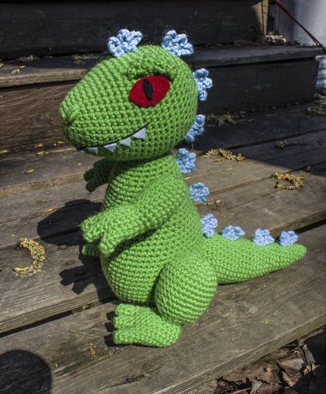 Amigurumi Reptar Reptar Crochet Pattern, Nerdy Amigurumi, Crochet Monsters, Crochet Teddy Bear Pattern, Crochet Dragon, Crochet Animal Patterns, Crochet Applique, Diy Pattern, Crochet For Kids