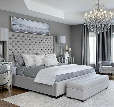 Grey Bedroom Design, Simple Bedroom Design, Gray Bedroom, Simple Bedroom, Master Bedrooms Decor, Beautiful Bedrooms, Bedroom Colors, Design Case, Luxurious Bedrooms