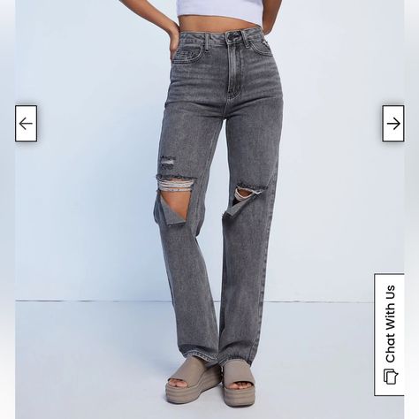 Black Ripped Boyfriend Jeans, Boyfriend Black, Plaid Jeans, 90s Boyfriend, High Rise Boyfriend Jeans, Jeans Pacsun, Blue Mom Jeans, Black Mom Jeans, White Distressed Jeans