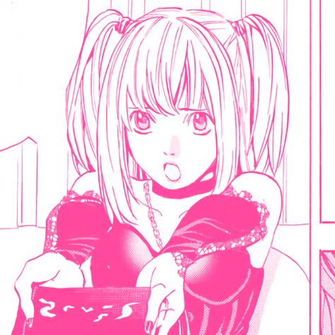 #anime #manga #deathnote #misa #amane #pink #icon #pfp Pink, Misa Icon, Misa Amane Icon, Pink Manga, Misa Amane, Fun Games, Group Chat, Building